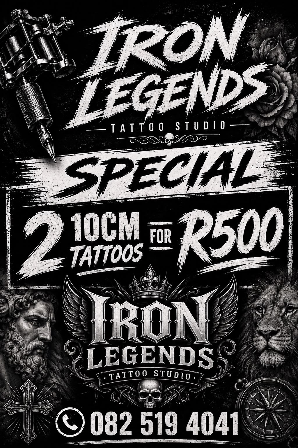 Iron Legends Tattoo Studio promotional artwork