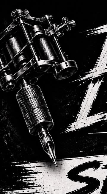 Tattoo machine artwork from Iron Legends branding